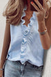 Priyavil Ruffle V Neck Sleeveless Shirt