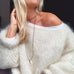 Priyavil Solid Boat Neck Fluffy Knitting Sweater