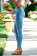 Priyavil Distressed Raw Hem Ripped Skinny Jeans