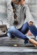 Priyavil Mockneck Solid Cable Knit Pullover Sweater