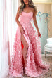 Priyavil Off Shoulder High Slit Butterfly Appliques Flare Maxi Party Dress