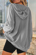 Priyavil V Neck Drop Shoulder Drawstring Hoodied Sweatshirt