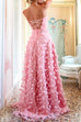 Priyavil Off Shoulder High Slit Butterfly Appliques Flare Maxi Party Dress