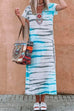 Priyavil V Neck Short Sleeves Printed Casual A-line Maxi Dress