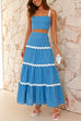 Priyavil Ric Rac Crop Cami Top and Tiered Maxi Swing Skirt Set