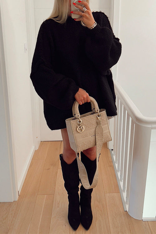 Priyavil Drop Shoulder Plain Casual Pullover Sweater