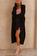 Priyavil Open Front Dolman Sleeves Pocketed Long Knit Cardigan