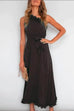 Priyavil One Shoulder Tie Waist Ruffle Maxi Dress