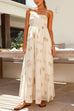 Priyavil Cut Out Waist Graffiti Print Swing Maxi Cami Vacation Dress