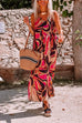 Priyavil V Neck Sleeveless Maxi Bohemia Printed Dress