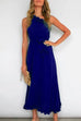 Priyavil One Shoulder Tie Waist Ruffle Maxi Dress