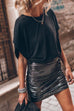 Priyavil Elastic Waist Ruched Metalic Mini Skirt