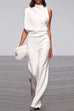 Priyavil Cowl Neck One Shoulder Batwing Sleeve Party Suit