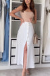 Priyavil Button Up Slit A-line Midi Skirt