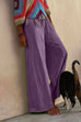 Priyavil Solid Raw Hem Wide Leg Casual Pants