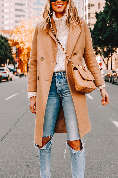 Priyavil Classic Lapel Double Breasted Winter Overcoat