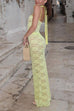 Priyavil Adjustable Straps Lace Hollow Out Maxi Bodycon Dress