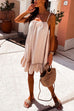 Priyavil Solid Ruffle Cami Beach Dress