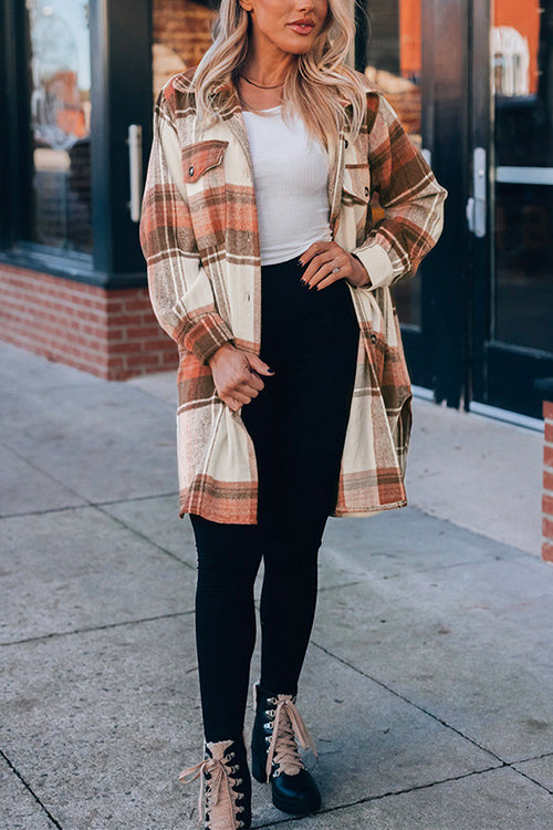 Priyavil Classic Collared Long Sleeves Side Split Plaids Shirt