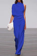 Priyavil Cowl Neck One Shoulder Batwing Sleeve Party Suit