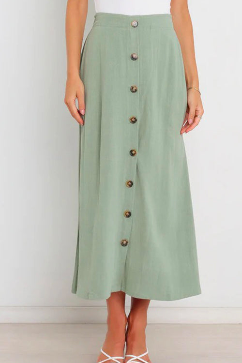 Priyavil Button Down Pockets A-line Long Skirt