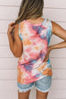 Priyavil Crewneck Tie Dye Twist Knot Sleeveless Top