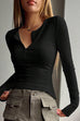 Priyavil Buttons Long Sleeves Slim Fit Bottoming Henry Shirt