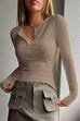 Priyavil Buttons Long Sleeves Slim Fit Bottoming Henry Shirt