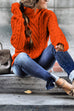 Priyavil Mockneck Solid Cable Knit Pullover Sweater