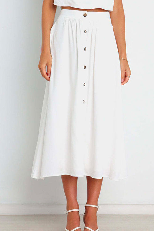 Priyavil Button Down Pockets A-line Long Skirt