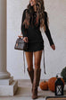 Priyavil Side Drawstring Ribbed Knit Bodycon Mini Dress