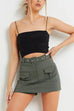 Priyavil High Waist Belted Pockets Mini Skort