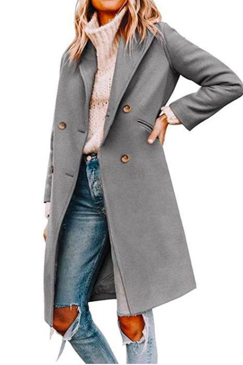 Priyavil Classic Lapel Double Breasted Winter Overcoat