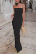 Priyavil Adjustable Straps Lace Hollow Out Maxi Bodycon Dress