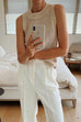Priyavil Crewneck Hollow Out Sleeveless Top