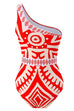 Priyavil Printed One Shoulder Tummy Control Swimsuit and Wide Leg Cover Up Pants Set