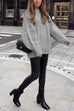 Priyavil Oversized Mockneck Cable Knit Winter Sweater