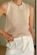Priyavil Crewneck Hollow Out Sleeveless Top