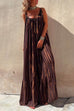 Priyavil Scoop Neck Sleeveless Tie Dye Maxi Ruffle Holiday Dress