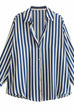Priyavil Collared Long Sleeves Button Up Striped Blouse Shirt