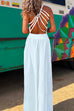 Priyavil Solid Criss Cross Backless Maxi Cami Dress