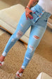Priyavil Button Up High Waist Ripped Skinny Jeans
