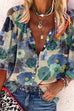 Priyavil Floral Printed Bubble Sleeve Blouse Shirt