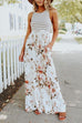 Priyavil Stripes Splice Floral Tank Maxi Dress