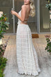 Priyavil Ruffle Trim Halter Backless Crop Top Drawstring Waist Pleated Maxi Skirt Set