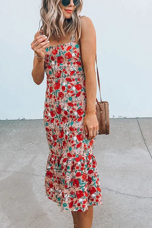 Priyavil Miss Floral Sleeveless Midi Dress