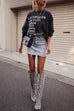 Letter Print Long Sleeves Casual Sweatshirt