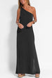 Priyavil Sleeveless One Shoulder Side Split Maxi Dress