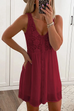 Priyavil Solid Lace Floral Button Down Sleeveless Dress