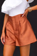 High Waist Wide Leg Solid Dress Shorts